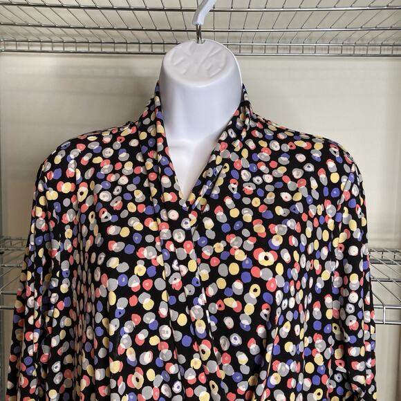 Vince Camuto Women's Confetti Dot Wrap Blouse Size 2X Career Office Professional - Picture 7 of 11